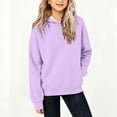 thumbnail image 3 of WAVSUF Kids Girls Hoodie with Pockets Soft Cotton Long Sleeve Fall Casual Sweatshirts Purple 10-12, 3 of 7