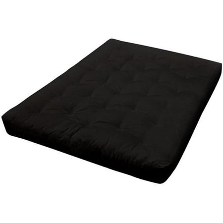 607 8 in. Single Foam-Cotton Microfiber Futon Mattress, Black - Full Size