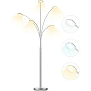 SELECTID Floor Lamp 5 Arc Multi Heads 3 Levels Color Temperature Brightness Adjustable Touch Control Dimmer 450 Degree Rotatable