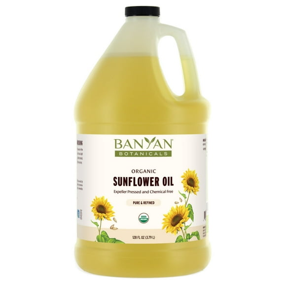 Banyan Botanicals Sunflower Oil – Pure & Organic Sunflower Seed oil for Skin, Body, Hair & More – Multiple Sizes – 128 oz – Expeller Pressed Non GMO Chemical Free