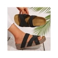 thumbnail image 6 of Women Solid Color Beach Sandals Thick Bottom Braided Cross Slip-On Casual Shoes, 6 of 6