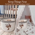 thumbnail image 5 of Deer Nursery Storage Basket – Large 15”x11” Cotton Rope Bin with Felt Animal Patch – Baby-Safe Toy Organizer, Laundry Hamper, Diaper & Towel Holder, Foldable & Washable, 5 of 7