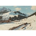 thumbnail image 2 of Georg Macco 18x13 Black Ornate Wood Framed Double Matted Museum Art Print Titled - Sunny Winter Day in the Mountains (Approx. 1890), 2 of 5