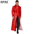 thumbnail image 2 of Disfraces de motociclismo para hombre, capa de charol de manga larga, abrigo, ropa para fiesta y discoteca, puesta en escena, disfraz Rave, 2 of 5