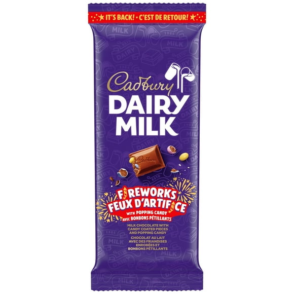 CADBURY DAIRY MILK Fireworks, CADBURY DAIRY MILK Milk Chocolate Bar with Candy Coated Pieces and Popping Candy, Chocolate Bar 90 g, CADBURY DAIRY MILK FIREWORKS 90G 21