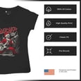 thumbnail image 6 of Sleigher World Tour Women's V-Neck T-shirt Santa Claus Skeleton Rock and Roll Legend Guitar Band Christmas Tree Xmas Tee, 6 of 7