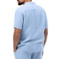 thumbnail image 5 of Men Summer Casual Solid Button Down Cardigan Short Sleeve Shirt Comfortable Lightweight Breathable Stylish Versatile Men's Oversized Tee Summer Tops Streetwear, 5 of 9
