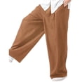 thumbnail image 2 of Pantalones de lino pegajosos para hombre Pantalones sueltos y rectos para hombre Pantalones casuales de otoño de algodón y lino Pantalones anchos con colgante para hombre, 2 of 2