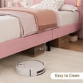 thumbnail image 7 of Twin Bed Frames with Drawer, Velvet Upholstered Twin Size Bed Frame with LED Lights, Twin Size Platform Bed for Girls, Boys, Sturdy Platform Bed, 7 of 7