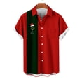 thumbnail image 2 of Mens Manga Corta Botón Abajo Camisas, Cuello de Vuelta Navidad Impresa Blusa, Top de Moda Casual, 2 of 4