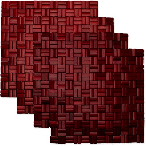Hometrends Set of 4 Tasman Placemats, Barn Door Red
