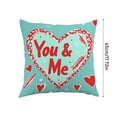 thumbnail image 2 of Valentines Day Decorations Pillow Covers 18x18 Inch Throw Pillowcase Winter Holiday Decorative Cushion Covers for Sofa Couch Bedroom Home Decor Love Theme Red-Pink C, 2 of 4