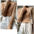 thumbnail image 4 of NMMUED Turtleneck Sweater Women Pullover Sweaters for Women Knit Sweater for Women Fitted Sweaters for Women, Gold M, 4 of 4