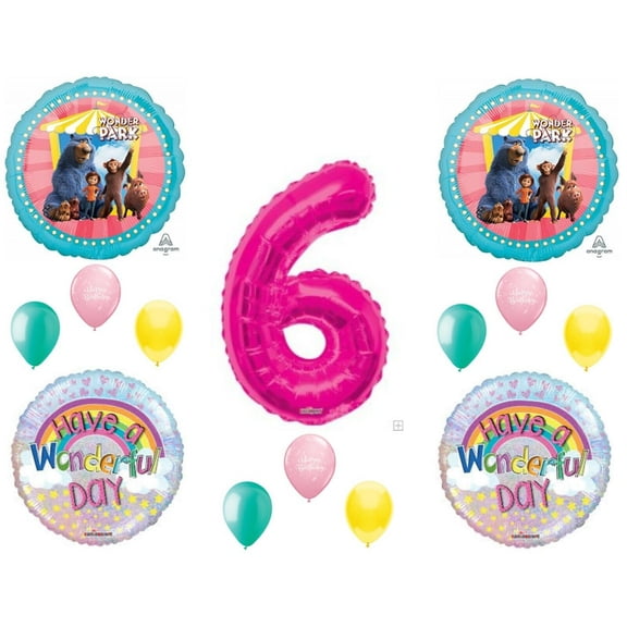 Wonder Park Birthday Balloons 6th Pink Decoration Supplies Sixth Movie