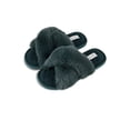 thumbnail image 5 of Jessica Simpson Womens Plush Cross Band Plush Memory Foam Slide Slipper, 5 of 8