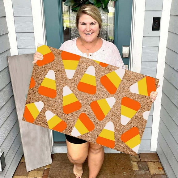 Candy Corn Carpet Floor Mat 40 * 60Cm Polyester Carpet, Crystal Velvet Yellow