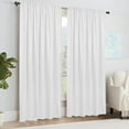 thumbnail image 2 of 100% Blackout Curtains, Linen Textured Blackout Curtains No Light, Rod Pocket Black Out Curtains & Drapes for Living Room Bedroom-Set of 2 Panels (50" X 96", Bright White), 2 of 8