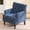 Blue, variant on S-HOME Mid Century Modern Accent Chair With Studded Detailing Upholstered Foam Seat And Rubberwood Frame For Living Room Bedroom Furniture, Beige