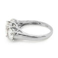 thumbnail image 3 of AFFY 3 Carat Round Cut Lab Created Moissanite Diamond Three Stone Engagement Ring for Women In 14K Solid White Gold Jewelry (VVS1 Clarity, 3.00 Cttw) Size - 8.5, 3 of 7