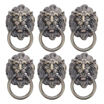 LOLIPPYY Set of 6 Black Bronze Lion Cabinet Pulls for Antique Style Furniture Decoration