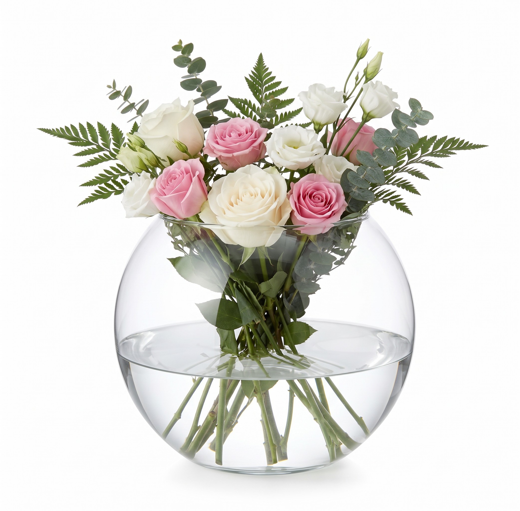 Libbey Clear Glass Bubble Ball Floral Vase, 12 in photo 2