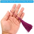thumbnail image 3 of Unique Bargains 14cm/5.5 Inch Bookmark Tassels Soft Silky Floss Cord Loop Mini Handmade Tassels Purple 50 Pack, 3 of 5
