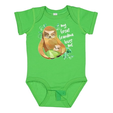 

Inktastic My Great Grandma Loves Me Cute Sloth and Baby Gift Baby Boy or Baby Girl Bodysuit