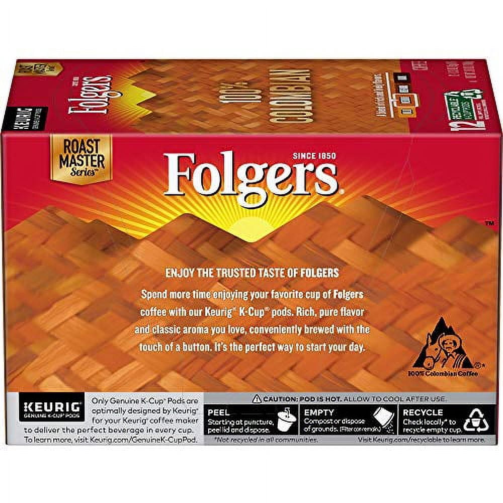 Folgers 100% Colombian Medium Roast Coffee, 72 Keurig K-Cup Pods