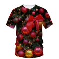 thumbnail image 1 of Nouveaux T-Shirts Graphiques Joyeux Noël pour Unisexe Tendance Mode Ambiance Festive Imprimé Col Rond Manches Courtes, 1 of 5