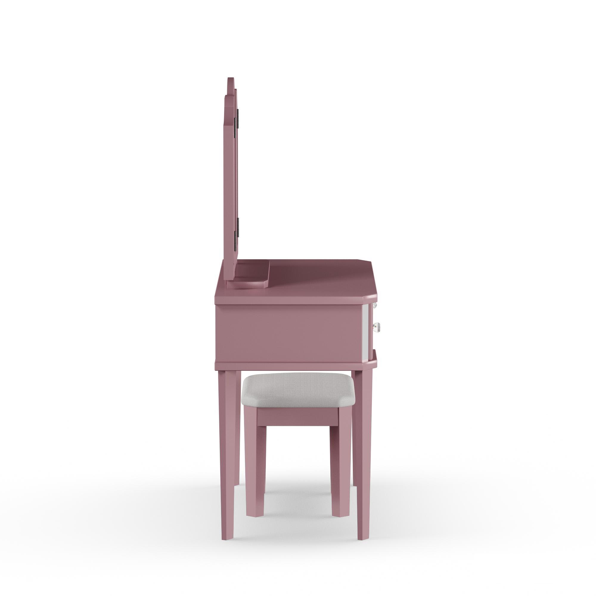 Furniture of America Lina Contemporary 3-Piece Vanity Set, Rose Gold
