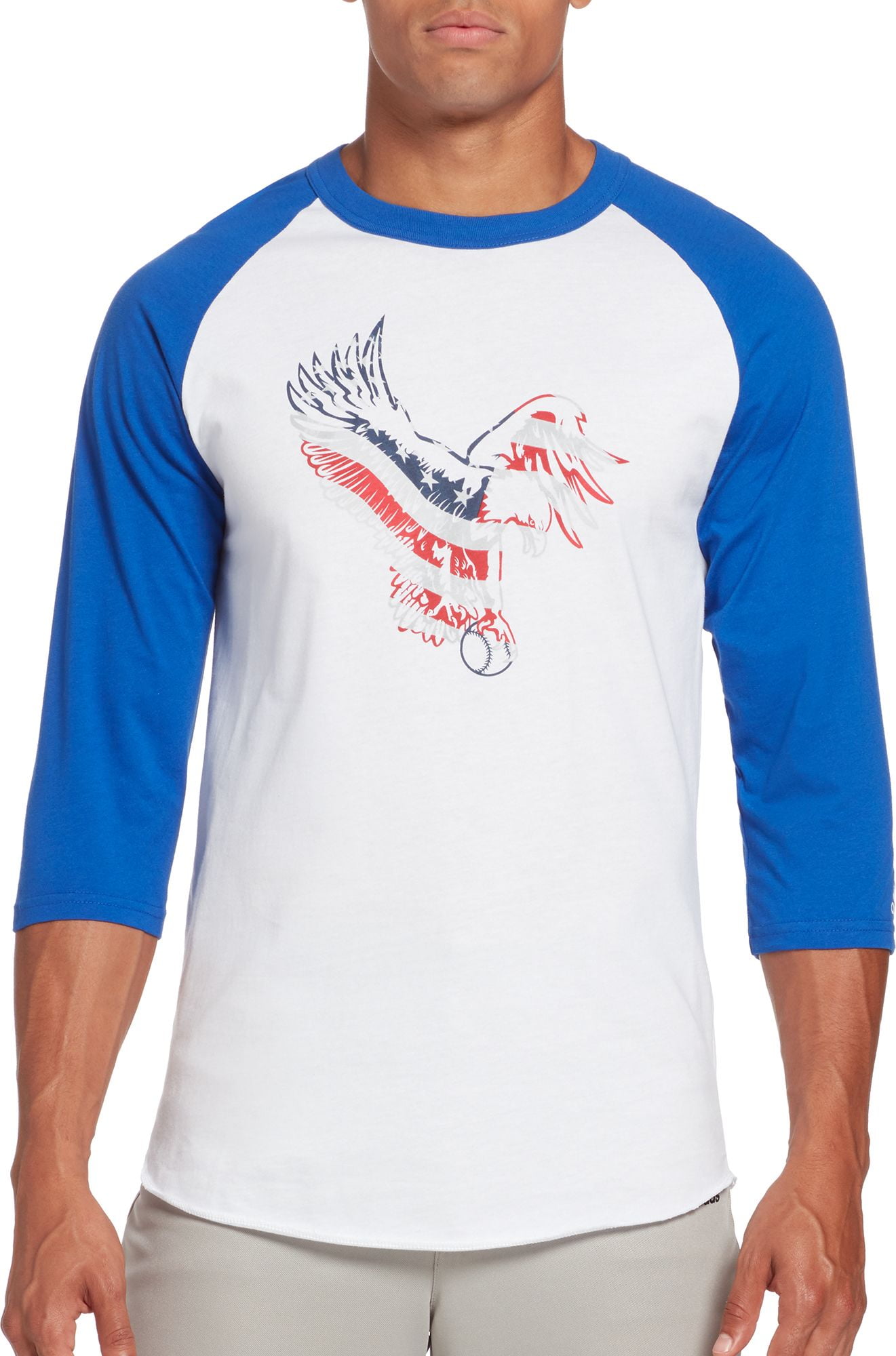 adidas Men's Triple Stripe Graphic ¾ Sleeve Baseball Shirt Walmart