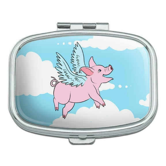 Flying Pig in the Clouds Rectangle Pill Case Trinket Gift Box
