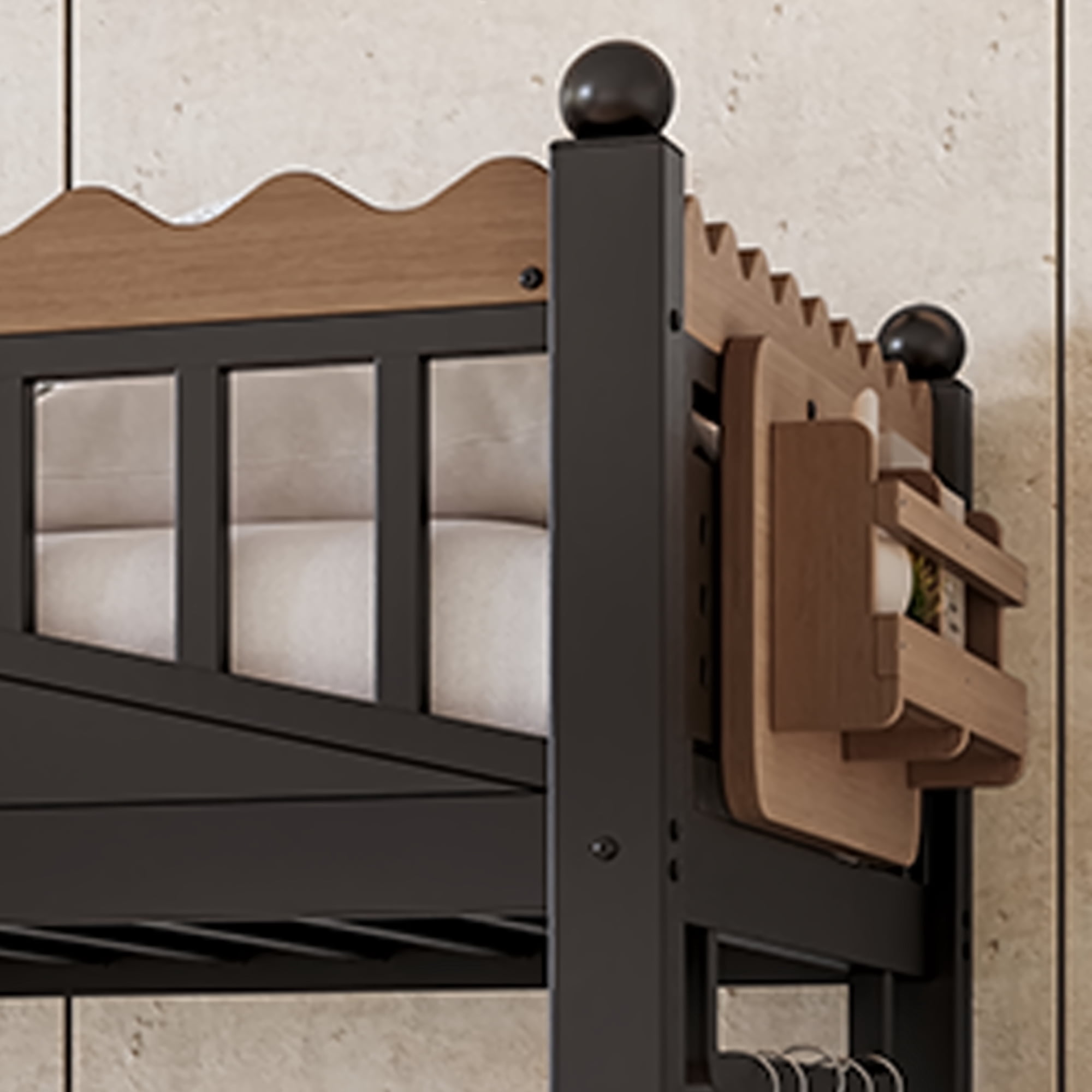 Twin XL Size Loft Bed with Storage Stairs & Bookshelf, Metal Loft Bed Frame with Storage Shelves, Space-Saving Loft Bed for Dorms, Small Bedroom, Black