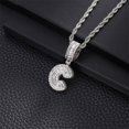 thumbnail image 2 of Uilita CZ Necklace for Women,Men's Iced Out Miami Chains Hip Hop Necklaces,For Rapper Initial Letter Necklaces Body Jewelry Birthday Gifts, 2 of 4