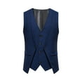 thumbnail image 5 of Yaoyar Mens Suit Vest Formal Slim Fit V-Neck Dress solid color pocketed retro single-breasted fake two-piece suit vest for Suit or Tuxedo Wedding Business, 5 of 8