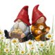thumbnail image 5 of Juego de 2 gnomos estatua de resina de pareja gnomos de jardín de hadas hechos a mano para exterior, 5 of 5