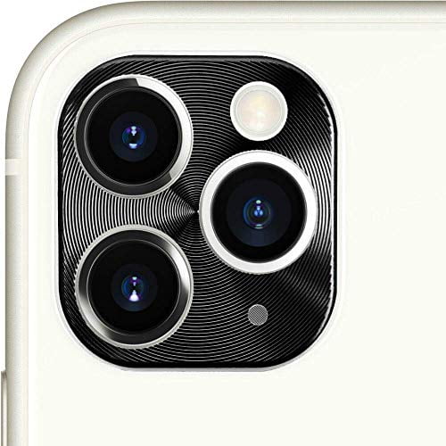 Lens Surface Protector Cover for iPhone 11 Pro 5.8"/ iPhone 11 Pro Max 6.5" Premium Aluminum Alloy Thin Plated Rear Camera Protective Shield Cap (Black)
