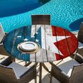 thumbnail image 6 of American Star Retro Round Tablecloth 45-54 Inch Round Fitted Table Cloth with Elastic Edge, USA Teal Red Star Vintage 4th of July Waterproof Table Cover Protector for Outdoor Picnic Party Dining, 6 of 9