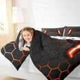 thumbnail image 5 of Feelyou Boys Games Console Full Size Comforter Sets, Mystic Orange Honeycomb Bedding Comforter Set, Cartoon Gamepad Theme Reversible Bedding Sets, Breathable Home Decor, 3 Pieces, 5 of 9