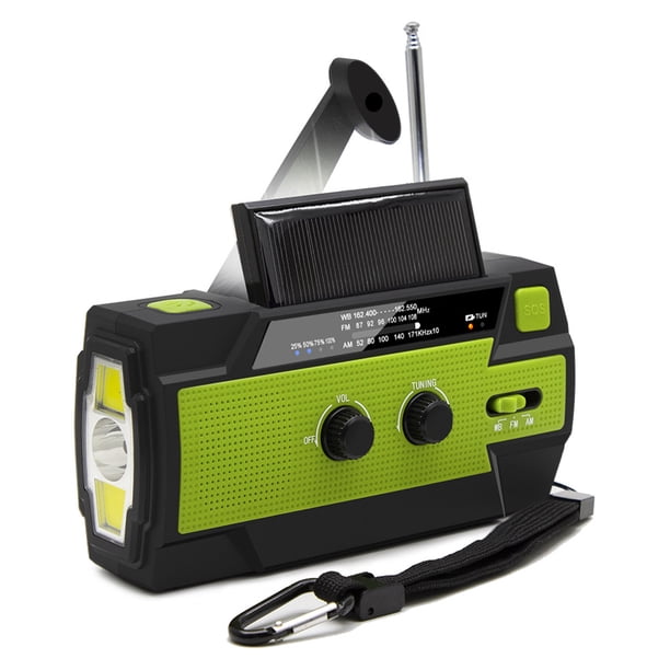 Radio Manual de manivela solar multifuncional para exteriores, senderismo, viajes, emergencia en el hogar