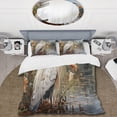 thumbnail image 2 of Designart "Herons Haven White Peach Heron" Animals Bedding Covert Set - Heron White Children's Art Bed Set With 2 Shams, 2 of 6