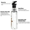 thumbnail image 3 of Snowman Elk Leaves Present Snowflakes Christmas Sports Bottle with Straw Stainless Steel Water Jug Portable Thermal Cup Leak-proof 1000ML, 3 of 9