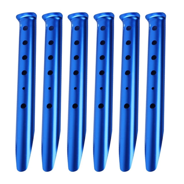 GLFILL 6 Pcs Piquets de Tente en Forme de U 31cm pour Plage Camping Randonnée Neige Sable Accessoires 6 Couleurs Bleu