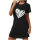 thumbnail image 2 of Camisón corto extragrande para mujer, estampado, cuello redondo y manga corta, de poliéster., 2 of 4