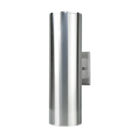 

Brushed Nickel Outdoor Wall Sconce Up Down Wall Light Fixture with Stainless Steel Cylinder E26 Socket IP65 Waterproof UL Listed