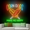 thumbnail image 4 of Handmadetneonsign Corn Dogs Make Me Happy Neon Sign, Corn Dogs Shop Wall Art Decor, Food Store Wall Decor 64880, 4 of 5