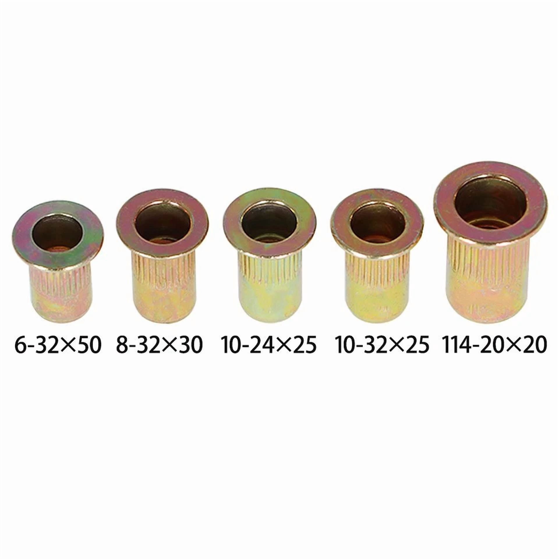 CIRCLE- Zinc Steel Rivet Nut Kit 300 Pcs Rivnut Nutsert Assort 150Pcs Metric+150Pcs Sae