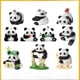 thumbnail image 1 of Bloques de construcción de mosaicos casuales con juguetes de partículas pequeñas, linda serie de pequeños pandas, 1 of 3