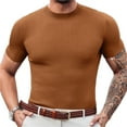 thumbnail image 2 of Men Short Sleeved Slim Funnel Neck Knit Pullover Tops, 2 of 5