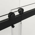 thumbnail image 4 of 72"x76" Double Sliding Shower Doors with Buffer, Frameless Glass Doors with Mounting Hardware and Long Handle, Splash-proof Bathroom Doors in Matte Black Finish, Clear, 4 of 5
